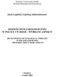 Rozwój myśli ekologicznej w Polsce i Rosji - wybrane aspekty