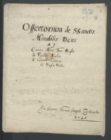 Offertorium de Sanctis Mirabilis Deus