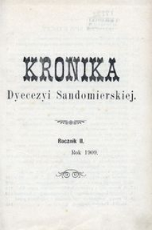 Kronika Diecezji Sandomierskiej 1909 r.