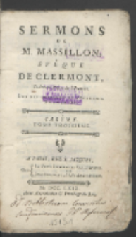 Sermons De M. Massillon [...] : Carême. T. 3.