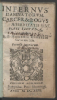Infernvs Damnatorvm, Carcer & Rogvs, &AElig;ternitatis Pars [...]. P. 2 / Auctore R. P. Hieremia Drexelio Societatis Iesu.