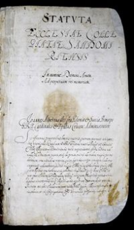 Statuta Ecclesiae Collegiatae sandomiriensis 1621
