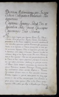 Decretum reformationis pro insigni ecclesia collegiata et parochiali sandomiriensi 1762
