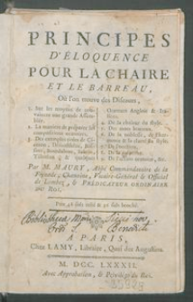 Principes D'Éloquence Pour La Chaire et Le Barreau / Par M. Maury.