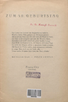 Feltschrift zum 50 jähr. Flohiubiläum.