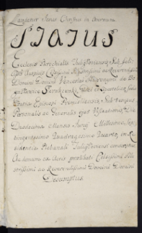 Opisanie kościoła farnego w Tuligłowach jako też i budynków wszelkich podczas wizyty generalnej dnia 11 czerwca 1744 r. za rządów biskupa przemyskiego Wacława Hieronima Sierakowskiego