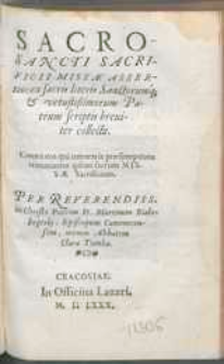 Sacrosancti sacrificii Missae assertio: ex sacris litteris Sanctorumque et vetustisimorum Patrum scriptis breviter collecta. […].