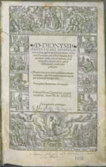 D. Dionysii Carthvsiani, Epistolarum ac Euangeliorum dominicalium totius anni Enarratio, adiunctis Homilijs et sermonibus varijs […]. Pars prima sermonum de tempore.