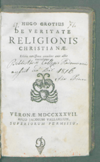 De Veritate Religionis Christianae [...].