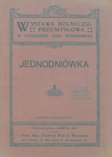 Jednodniówka z wystawy rolniczo-przemysłowej w Staszowie, guberni Radomskiej.