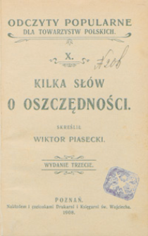 Kilka słów o oszczędności.