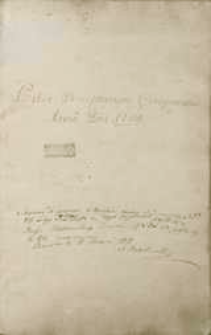 Liber Perceptarum Comparatus Anno D[omi]ni 1705 [ - 1802]