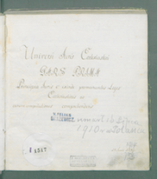 Universi Juris Ecclesiastici pars prima Principia Juris et exinde promantes Leges Ecclesiasticas ac earum compilationes comprehendens.