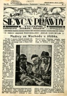 Siewca Prawdy, Rocznik IV, rok 1934